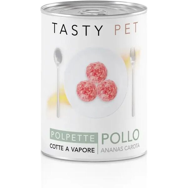 tasty pet cat lattina polpette multipack 12x130g pollo