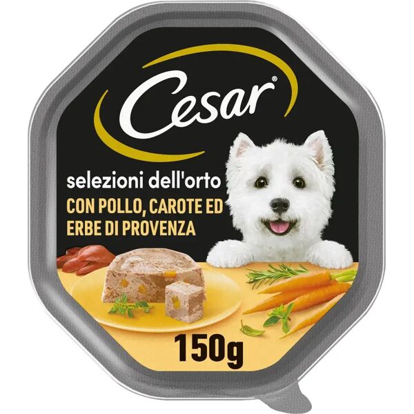 cesar dog selezioni dell'orto vaschetta multipack 14x150g pollo e carote ed erbe