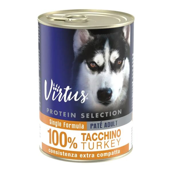 virtus protein selection dog pate compatto lattina 400g tacchino