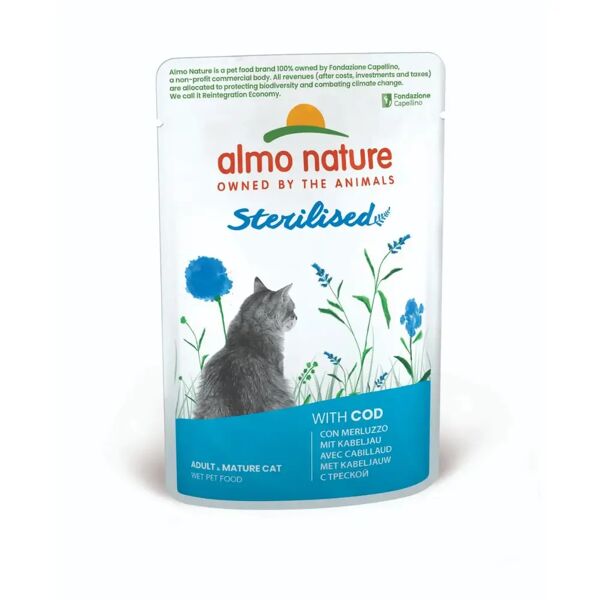 almo nature cat holistic sterilised busta multipack 30x70g merluzzo