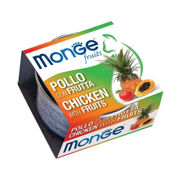 monge fruits cat lattina multipack 24x80g pollo e frutta