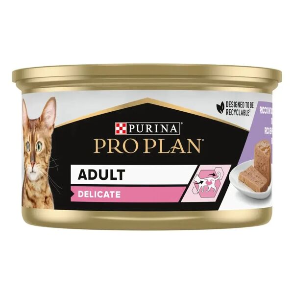 purina pro plan delicate cat lattina multipack 24x85g tacchino