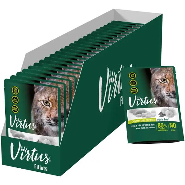 virtus cat busta multipack 24x85g pollo con dente di leone