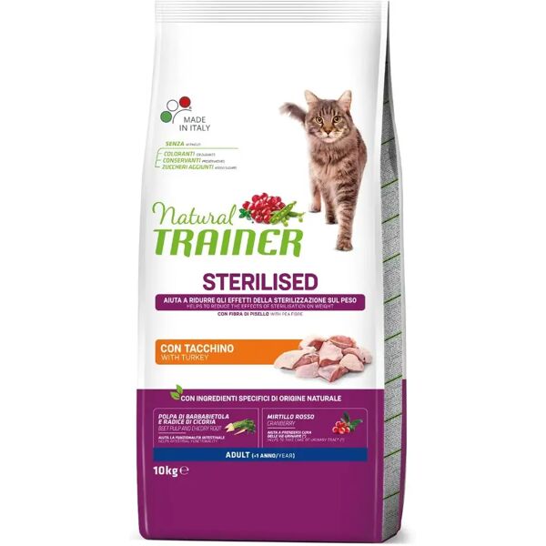 natural trainer gatto sterilised tacchino 10kg