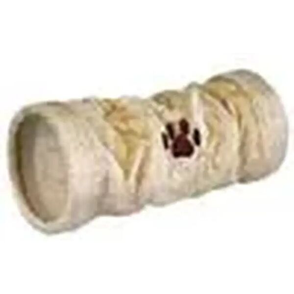 trixie gioco per gatto tunnel beige peluche 1 pz