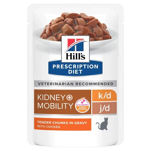 hills hill's prescription diet k/d kidney + mobility multipack 12x85g alimento umido per gatti 12x85g