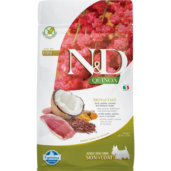 n&d skin&coat adult mini anatra quinoa 800g