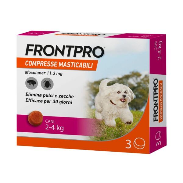 frontline frontpro 3 compresse masticabili 11,3mg cani 2-4kg