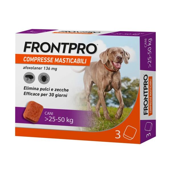 frontline frontpro 3 compresse masticabili 136mg cani 25-50kg