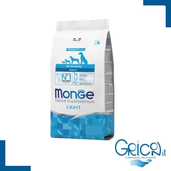 monge cane all breeds adult light salmone con riso - 2+ sacchi