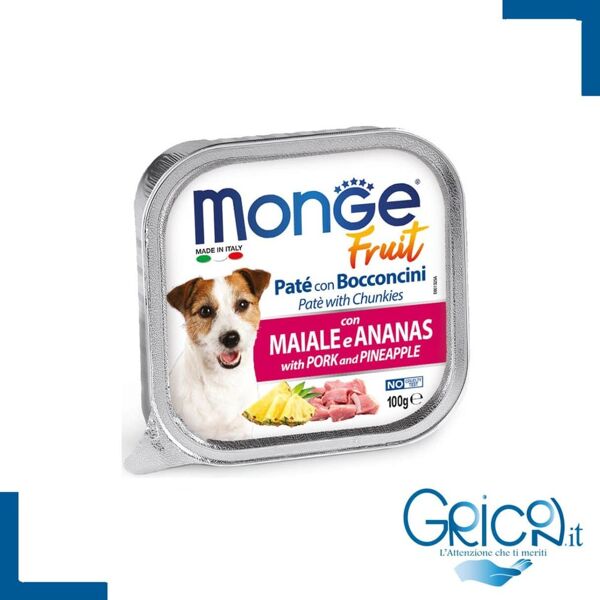 monge cane fruit paté e bocconcini con maiale e ananas 100 gr - 1 pz