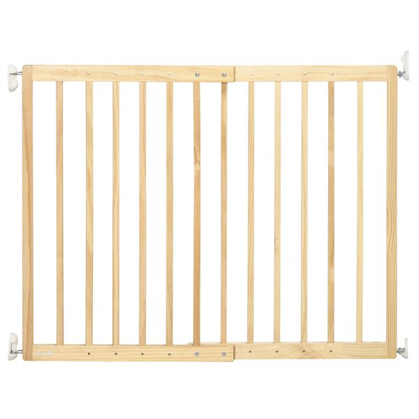 pawhut cancellino per cani taglia piccola e media in legno di pino, cancelletto estensibile a 2 pannelli per porte, corridoi e scale, 60.5-102x73 cm