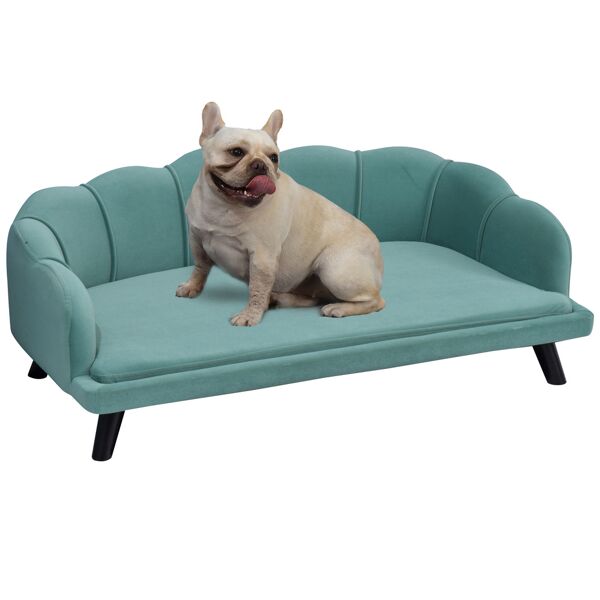 pawhut divano per cane taglia media e grande, cuscino imbottito rimovibile lavabile, 98.5 x 60.5 x 35.5cm