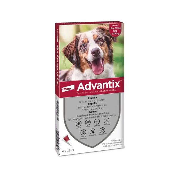 advantix spot-on cani da 10 a 25 kg 4 pipette monodose