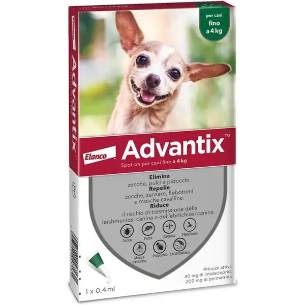 advantix spot-on cani fino a 4 kg 1 pipetta monodose