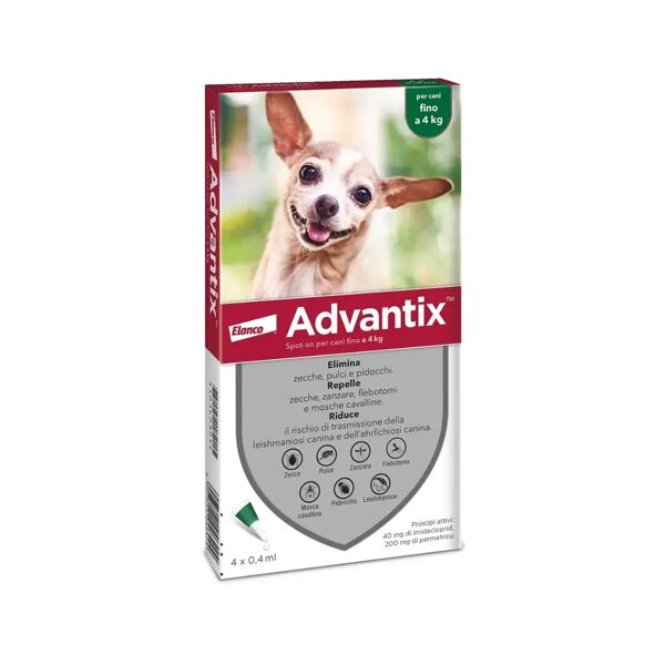 advantix spot-on cani fino a 4 kg 4 pipette monodose