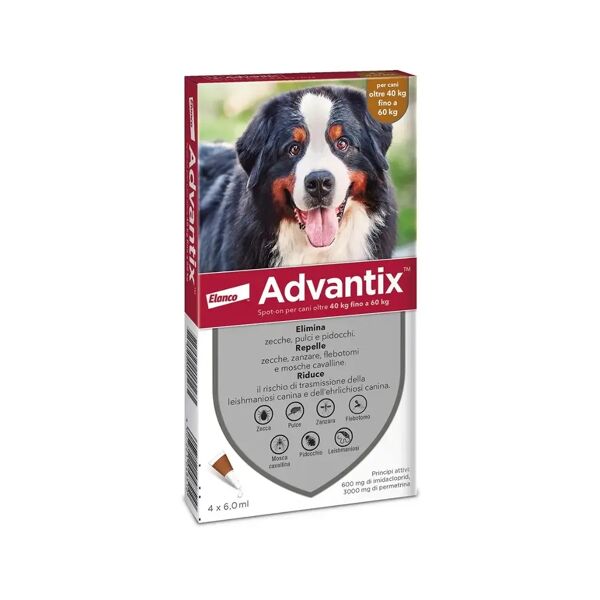 advantix spot-on per cani oltre i 40 kg fino a 60 kg 4 pipette monodose