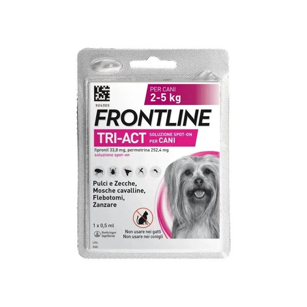 frontline tri act antiparassitario per cani 2-5 kg 1 pipetta singola da 0,5 ml