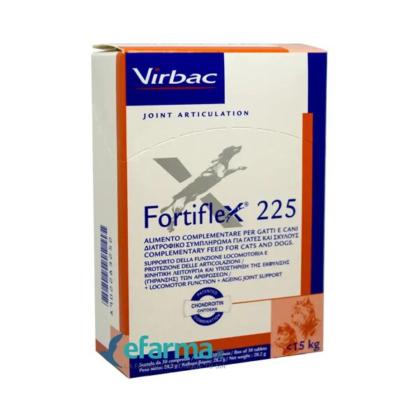 virbac fortiflex 225 integratore cartilagine cani e gatti 30 compresse appetibili