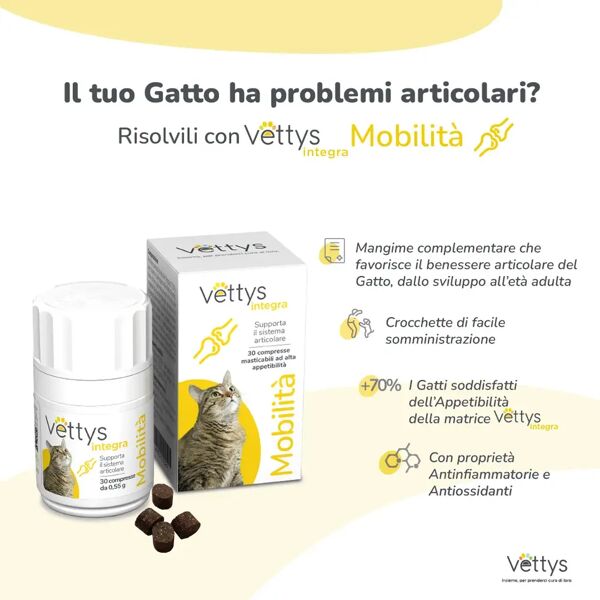 vettys integra mobilità gatto integratore benessere articolare 30 compresse masticabili