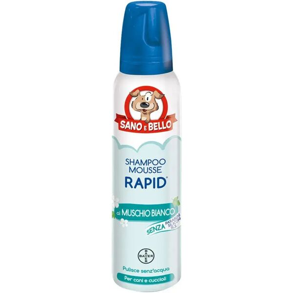 sano e bello bayer shampoo schiuma secca rapid muschio bianco cani 300 ml