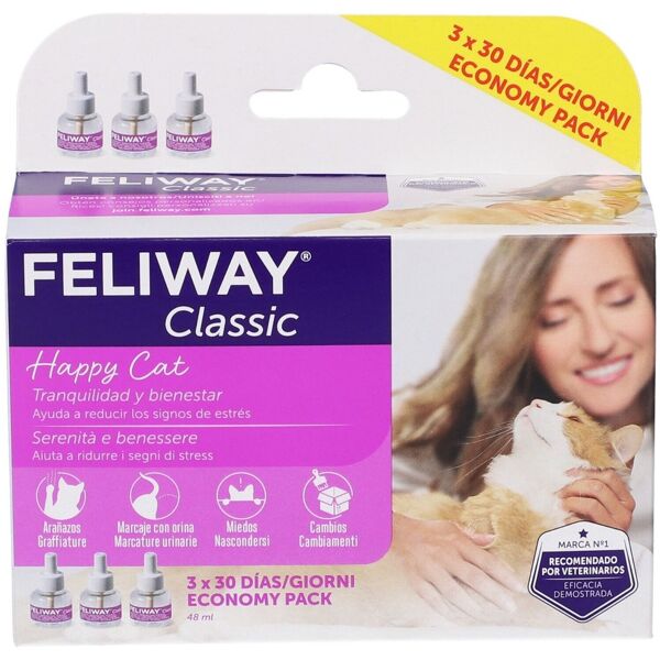 ceva feliway classic ricarica per gatti 3 pezzi 48 ml