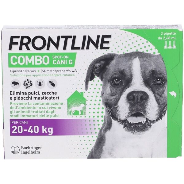 frontline combo soluzione spot-on cani taglia grande 20-40 kg 3 pipette monodose