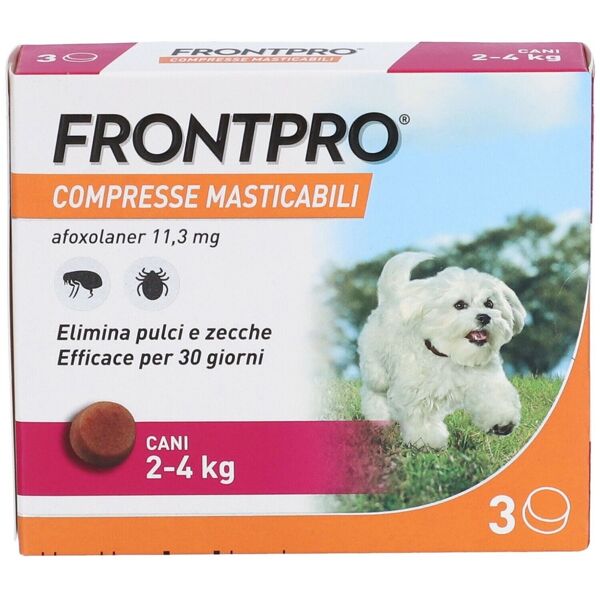 frontpro contro pulci e zecche per cani 2-4 kg 3 compresse masticabili