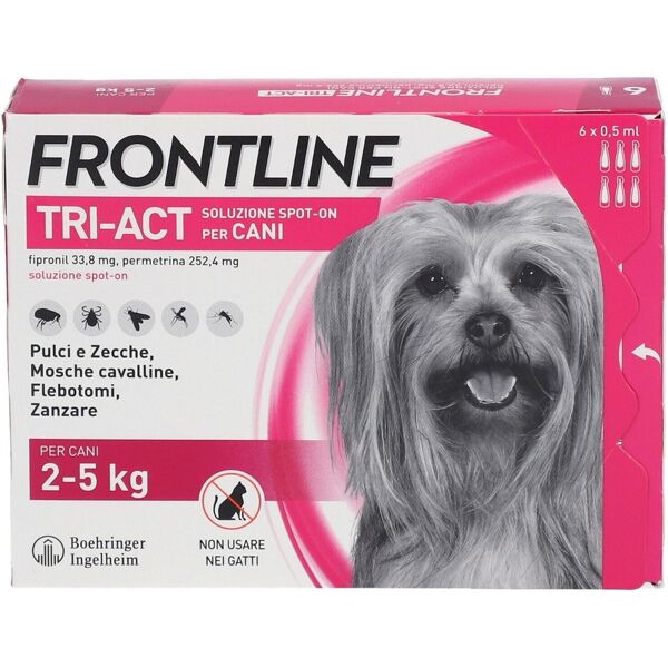 frontline tri-act soluzione spot-on cani 2-5 kg 6 pipette monodose