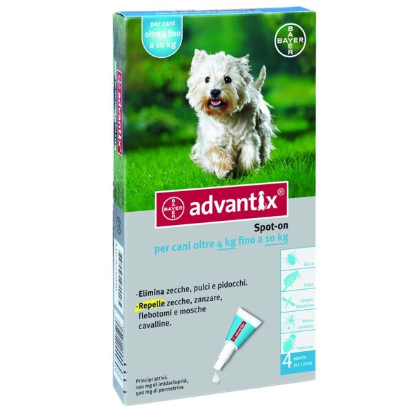 advantix spot-on cani da 4 a 10 kg 4 pipette monodose 1 ml