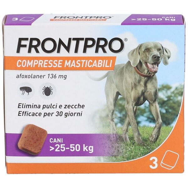 frontpro contro pulci e zecche per cani 25-50 kg 3 compresse masticabili