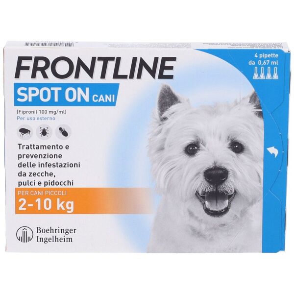 frontline spot-on cani taglia piccola 2-10 kg 4 pipette monodose
