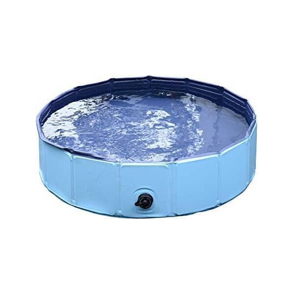 allmypets d01003bu piscina per cani animali domestici portatile pieghevole in pvc blu Ø80x20cm - d01003bu