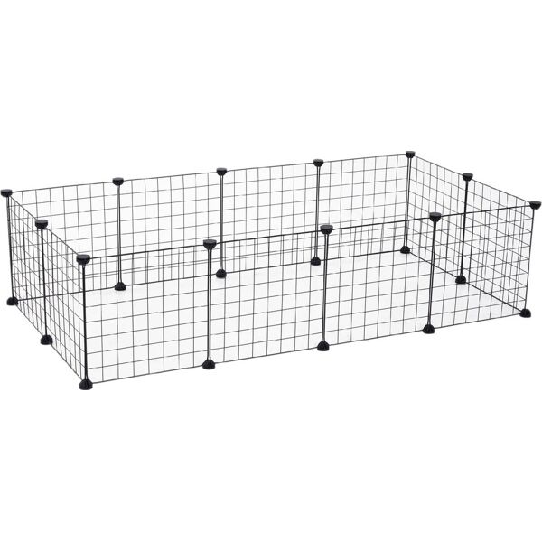 allmypets d75amp55 recinto modulare per animali domestici nero 12 moduli 35x35cm - d75amp55