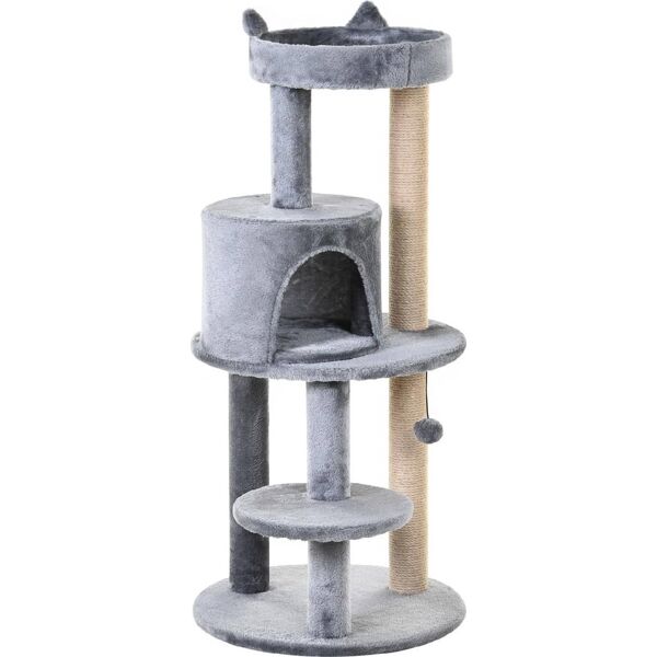 allmypets d30d74gy tiragraffi per gatti albero tiragraffi torre con casa amaca a 3 ripiani - d30d74gy