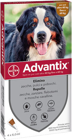 Elanco Italia Spa Advantix Spot - On 4 X 6 Ml 40 - 60 Kg