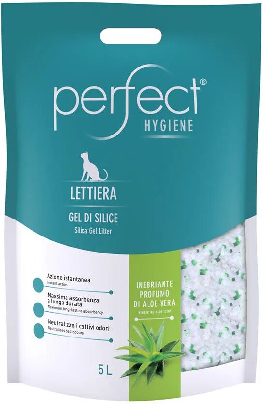 perfect lettiera gatto in silicio aloe vera 5l