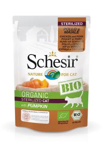 SCHESIR Bio Cat Sterilized Busta Multipack 16x85G POLLO MAIALE E ZUCCA