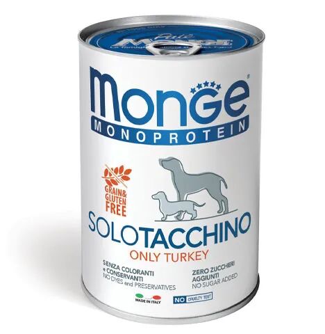 MONGE Monoprotein Dog Lattina 400G TACCHINO