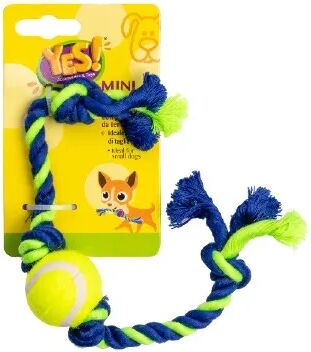 YES Mini Toys Corda Tennis per Cane 16 cm VERDE