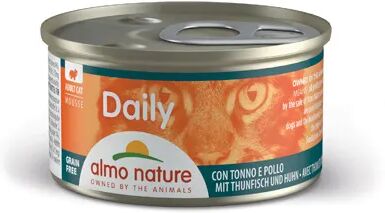 ALMO NATURE Daily Mousse Cat Lattina Multipack 24x85G TONNO E POLLO