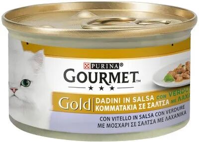 GOURMET Gold Dadini in Salsa con Verdure Cat Lattina Multipack 24x85G VITELLO E VERDURE