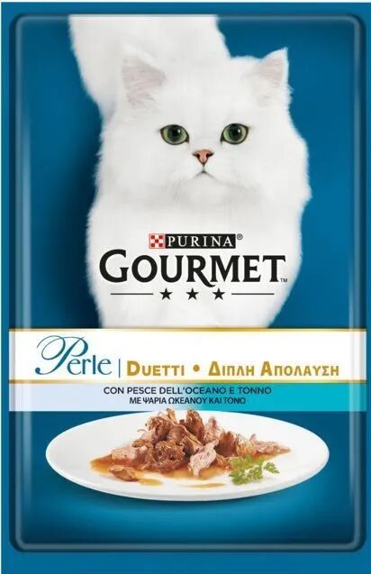 GOURMET Perle Duetti Cat Busta Multipack 26x85G PESCE OCEANO E TONNO