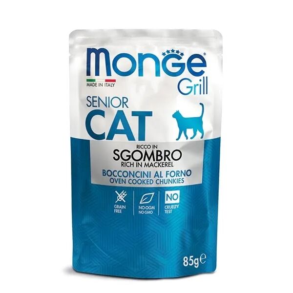 MONGE Grill Senior Cat Busta Multipack 28x85G SGOMBRO