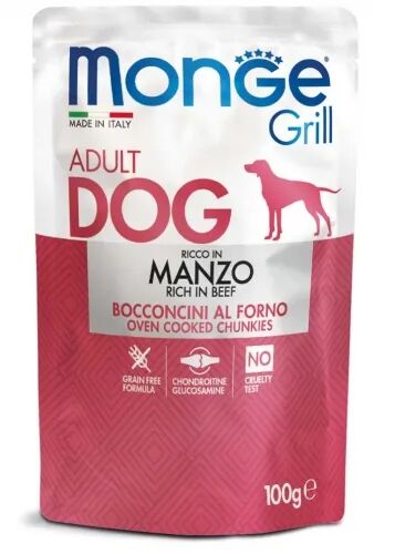 MONGE Grill Dog Busta Multipack 24x100G MANZO