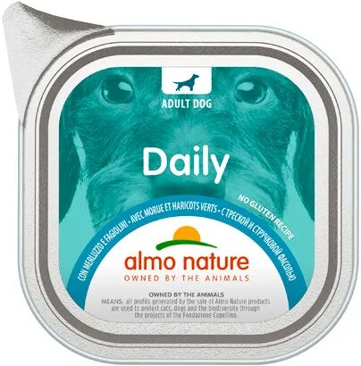 ALMO NATURE Daily Dog Vaschetta Multipack 32x100G MERLUZZO E FAGIOLINI