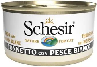 SCHESIR Nature Cat Lattina Multipack 24x85G TONNETTO CON PESCE BIANCO