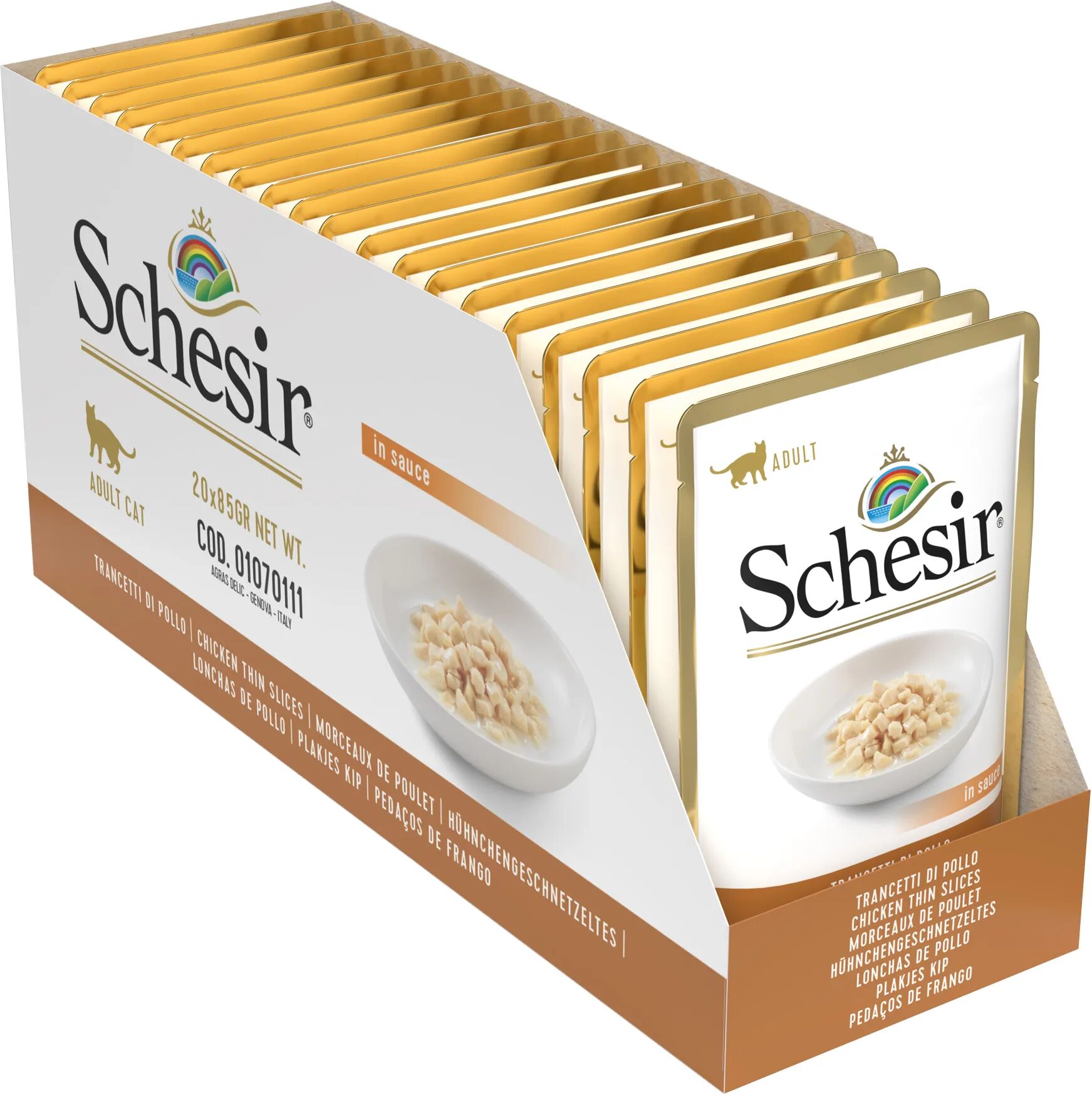 SCHESIR Cat Busta Multipack 20x85G TRANCETTI DI POLLO