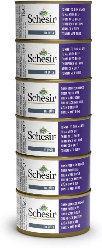 SCHESIR Cat Lattina Multipack 6x85G TONNETTO CON MANZO