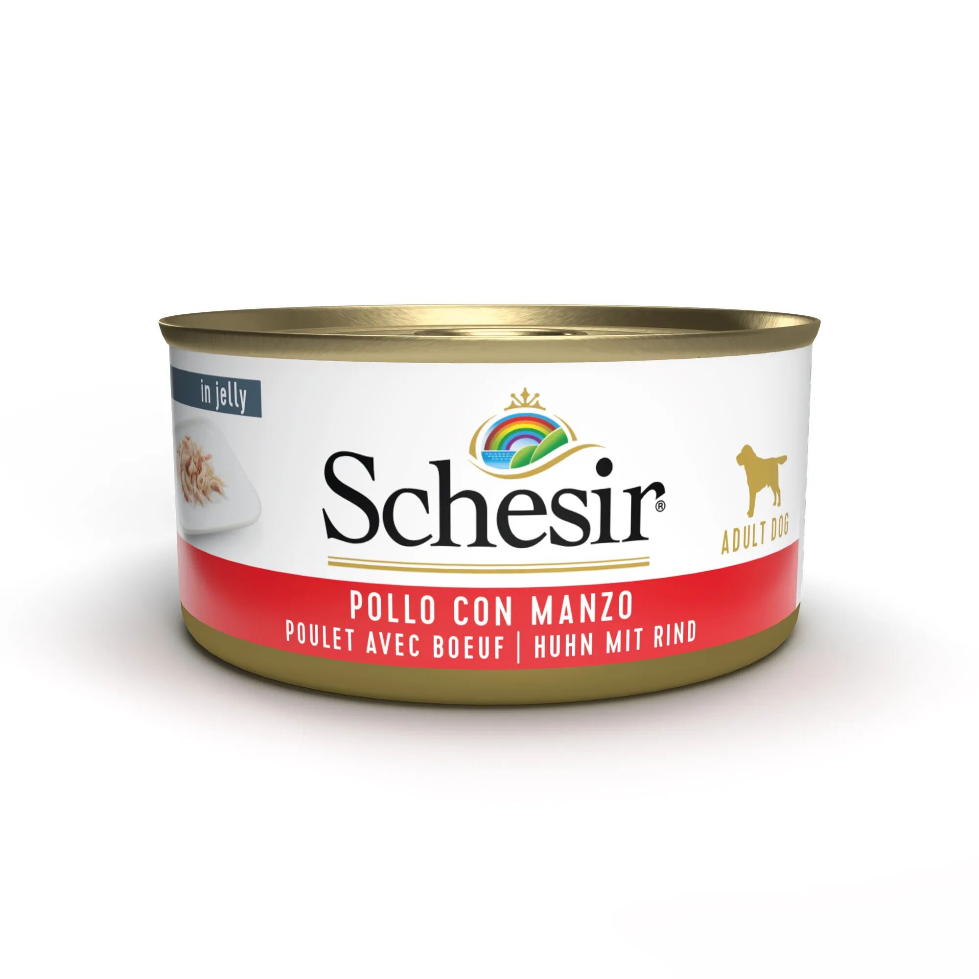 SCHESIR Dog Lattina Multipack 18x150G POLLO CON MANZO